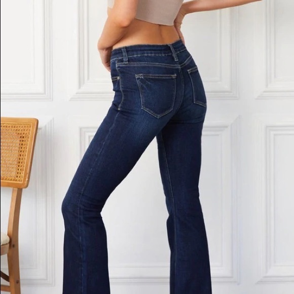 KanCan Dark Mid Rise Flares - Picture 6 of 7